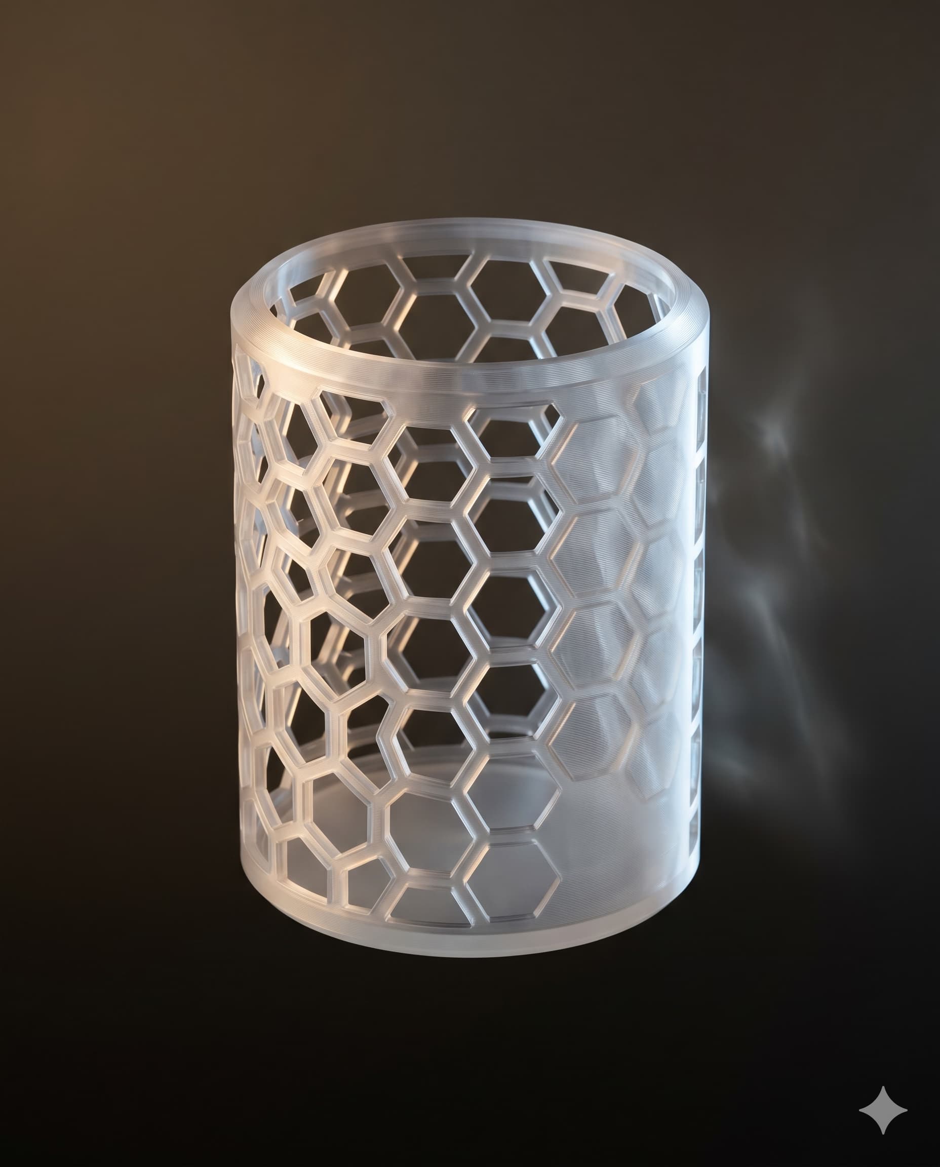 Translucent container 3D-printed in PETG
